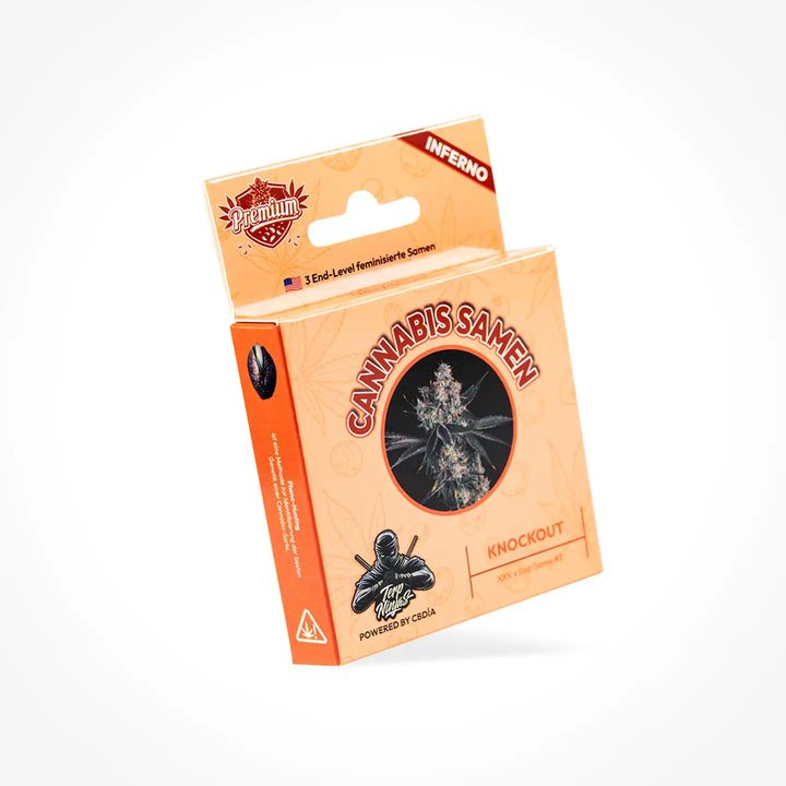 Eine Samen Verpackung der Sorte Knockout