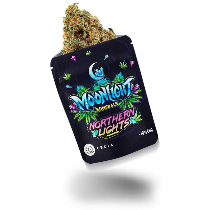 Eine Blüte in einer Verpackung von der Sorte Northern Lights