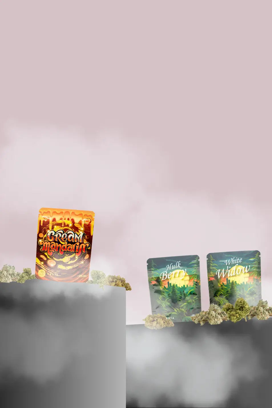 CBD Verpackungen auf Steinen zum kaufen